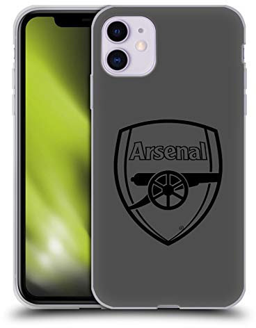 Head Case Designs Officially Licensed Arsenal FC Black Logo Crest 2 Gel Case [Military Grade Protection] Compatible With Apple iPhone 11