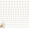AFASOES 1320 Stück Halbperlen 3/4/5/6mm Halbrunde Perlen Cremeweiß Flache Rücken Perlen zum Basteln Dekoperlen Selbstklebend für Kleidung Schmuckherstellung DIY Hochzeiten Geldbörse Handy Weiß