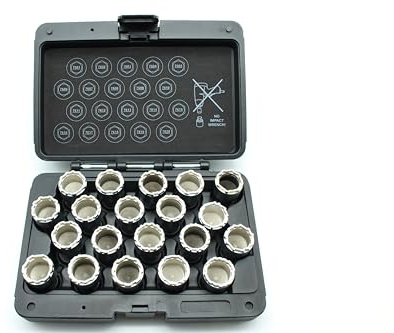 TEMO 20pc Anti-Theft Wheel Lug Nut Removal Socket Key for Volvo Set A