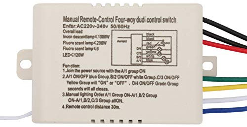 Transmisor Receptor de Luz de Pared, Distancia de 15 Metros ON Off 220V Interruptor de Control Remoto Digital Manual para Taller para Luz para el Hogar