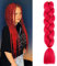 24 Pouce Cheveux Tresse Africaine Extension de Cheveux Tressage Synthétique Meche Jumbo Braids Crochet Twist 100g, Rouge Red