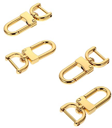 Healifty - 4 chiusure a moschettone in metallo, con anelli a D per collari per cani e borse, accessori per cucito, portachiavi dorato