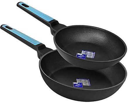 Cecotec Set de Sartenes Polka Platinum 20-24 Bucket Set Thunder. Diámetro 20-24 cm, Aluminio Forjado, Revestimiento Antiadherente Teflon, Apta para Lavavajillas y Todo tipo de Cocinas, Libre PFOA