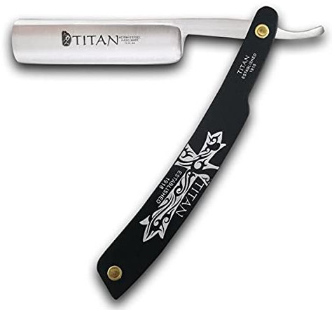 Titan Straight Razor - Klassisches Rasiermesser - Klappbar Dünn Bartmesser Augenbrauenmesser Manuelle Bartrasierer Schnurrbart Bart - Pflegen Schneiden Männer Herren Barbier Salon Zuhause Werkzeug