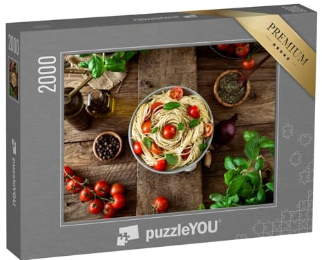puzzleYOU: Puzzle 2000 Teile „Italienische Küche: Frische Pasta mit Olivenöl und Knoblauch“ – aus der Puzzle-Kollektion Pasta