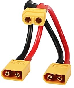 RIIEYOCA XT60 Parallel Batterieanschluss Adapter Dual Extension XT60 Y Splitter 1-Buchse auf 2-Stecker 14AWG Kabel für RC Modus Hubschrauber Quadcopter