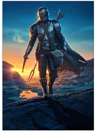 Displate Offiziell Star Wars MetallPoster Magnetische Befestigung Inklusive Lizenziert Bilder Hochwertiges Poster Mandalorian Season 2 Trailer Art - Mandalorian Season 2 Poster - 45 cm x 32 cm