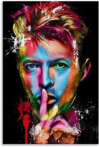 LBMED Poster Und Gedruckte Andy Warhol David Bowie für Wohnzimmerdekoration Leinwand Malerei Wandkunst Bilder 23.6x35.4(60x90cm) Kein Rahmen