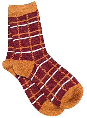JOYA Luxurious Wool Blend Criss Cross Socks UK 4-7 EU 36-40 Red
