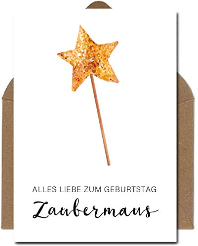 The Life Barn Postkarte mit Umschlag Alles Liebe zum Geburtstag Zaubermaus Mädchen Geburtstagskarte