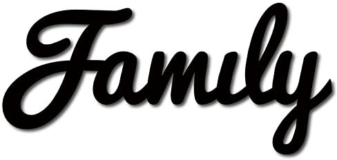 CREATCABIN Wood Family Sign Wall Decor Art Cutout Letter Word Laser Cut Unfinished Decorative Accessories Rustic for Living Room Home Door Farmhouse Porch Bedroom Decoration 11.8 x 5.47 Inch,Black