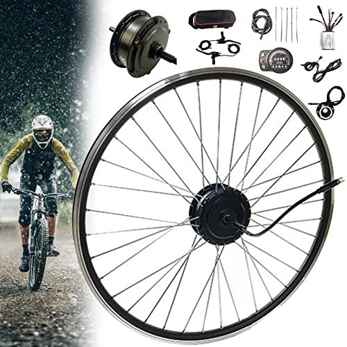 NYANS Kit de Conversion de Vélo Électrique, Roue Arrière 20 24 26 27,5 28 29 Pouces 700C, Piles Non Incluses, Moteur Spinner à Entraînement Arrière 24V 36V 48V 250W 350W 500W,48V250W-27.5in