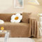 Gualiy Sofabezug 180x300cm, Einfarbig mit Blätter Muster Sofa Überzug 3 Sitzer Sofa Überzug Kratzfest Braun Sofabezug für Wohnlandschaft