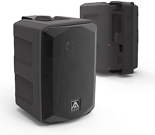 Amate Audio G7 6.5 Wall Speakers Pair, Titanium – Indoor Outdoor Loudspeaker System, Premium Carbon Fibre Woofer, 120W Power, Easy Installation for Home, Office & Commercial Audio Spaces