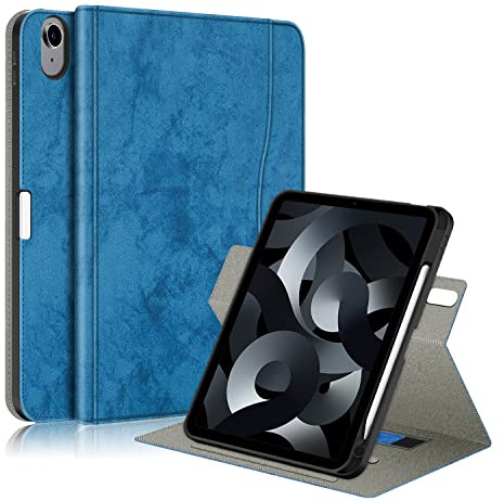 DINGGUAGUA Funda para Nuevo iPad 10ª Generación 10,9 Pulgadas 2022 Tableta Estuche Giratorio Soportes Giratorios de 360° Multiángulo con Ranura para Pencil Incorporada y Auto Estela/Sueño,Azul Oscuro