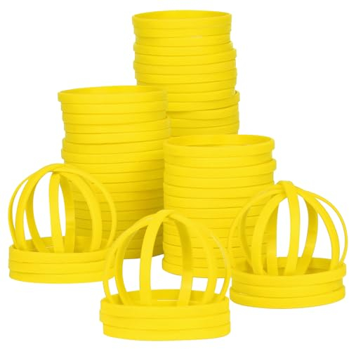 LVNRIDS 50 pezzi Braccialetti in silicone Giallo, 18 cm Lunghezza Braccialetti Elastici in Gomma per Bambini e Ragazzi, Bracciale Colorati per Feste, Eventi, Festival Musicali, Sport