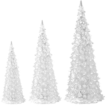 belupai 3 Stück Tisch-Weihnachtsbaum, bunt beleuchtete Acryl-Mini-Weihnachtsbaumfigur, Tischschmuck für Feiertagsparty-Dekoration (12 + 17 + 22 cm)