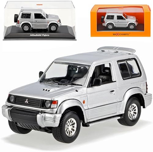 Mitsubishi Pajero 3 Türer Silber L040 1. Generation 1982-1990 1/43 Minichamps Maxichamps Modell Auto mit individiuellem Wunschkennzeichen