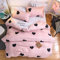 Homemissing Fille Rose Housse de Couette Amour literie Parure de Lit Mignon Chaud Doux Confortable Amour Motif Housse de Couette 230x220cm Microfibre Douce et Respirante, taie d'oreiller 50x75cm