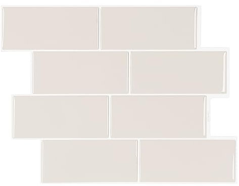 GRIPRO Peel and Stick Wall Tile – 3D Adhesive Backsplash for Kitchen, Bathroom (4 Sheets, Beige, 11x11)
