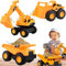 Hemore 3PCS/Set Toy Cars Sturdy Sturdy Smoothged Strand Sandspielzeug mit beweglichen Trägheitsteilen orange