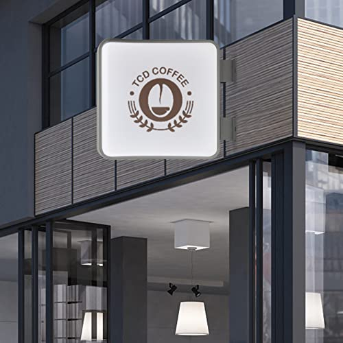GAOUSD Boîte lumineuse LED Double Face Ronde Panneau lumineux Panneau Publicitaire logo Double Face Enseigne Lumineuse,Idéal pour Restaurants, Hôtels, Cafés, Bars(50x50cm)