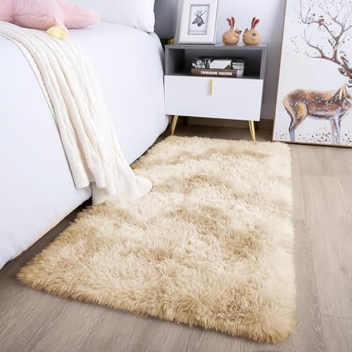 Aspire Homeware Alfombras para sala de estar, 60 x 110 cm, alfombra antideslizante de teñido anudado para dormitorio, alfombra moderna de felpa súper suave para sala de estar, alfombra mullida y