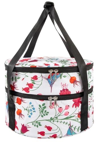 QHANSHIEE Insulated Double Decker Casserole Carrier for Hot or Cold Food, Pie and Dish Carrying Case, Lunch Bag for Party/Picnic, Pioneer Woman Dishes