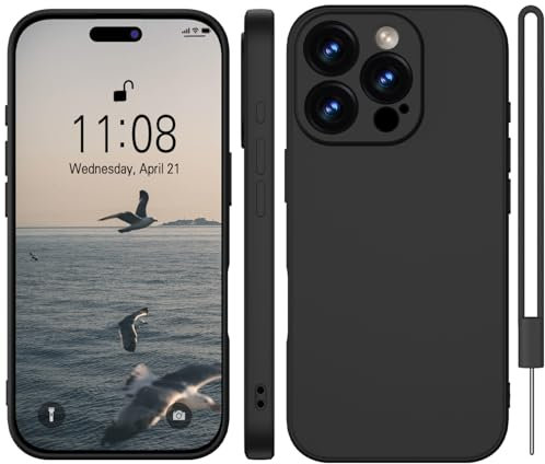 WXX für iPhone 16 Pro Hülle Silikon Case, Handyhülle für iPhone 16 Pro Dünn Slim mit Microfiber, Kratzfeste Rundumschutz Case Hülle für iPhone 16 Pro 6.3'' Schwarz