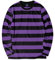 Long Sleeve T Shirt Mens Striped(Purple Black,M)