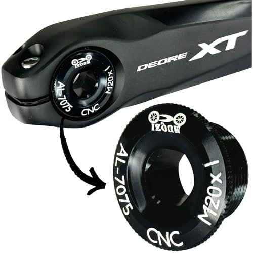 F26 SL M20 x 1 Tuning Fahrrad Kurbelarm Kurbelschraube passend für MTB & Road Hollowtech II Kurbeln I Deore I SLX I XT I XTR I 105 I Ultegra I Dura Ace (Schwarz)