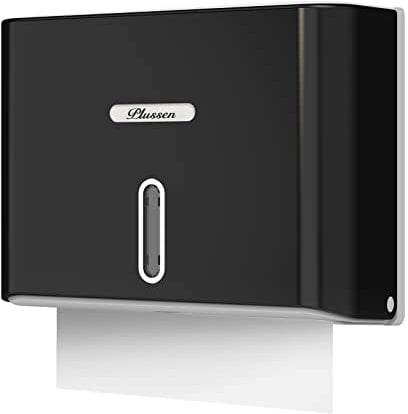 PLUSSEN handtuchspender für papierhandtücher,Spender öffentliche Paper Hand Towel Dispenser Abschließbar ABS papierspender Wand(6007-Schwarz)