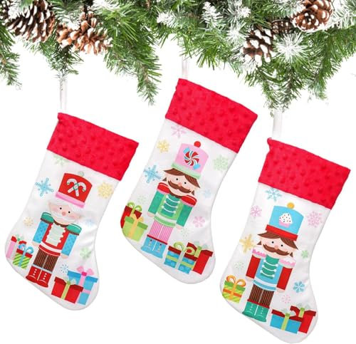 Lot de 3 bas casse-noisettes élastiques pour sapin de Noël