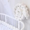 RZYW Bettschlange Baby, Bettschlange Geflochten, Baby SeitenschläFerkissen, Kantenschutz Bettumrandung Knotenkissen, Nestchenschlange Babybett, Zierkissen Stillkissen,Weiß,2m