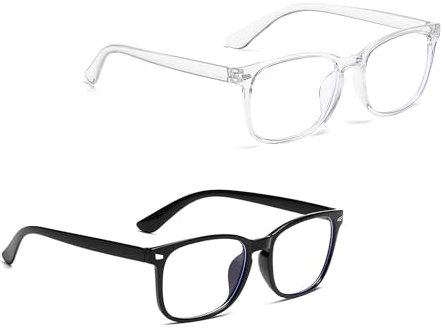 Hioseyre 2Pcs Blue Light Blocking Glasses for Women Men, Anti-Glare Gaming Computer Glasses, Fashion Eyewear With Blue Filter for Headache and Eye Protection