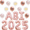 JOYMEMO Klasse von 2025 Glückwünsche Ballons Dekoration für High School Studenten, 2025 ABI Rosa Gold Grad Party Luftballons, ABI 2025 Graduation Ballons Fotografie Hintergrund Party Supplies