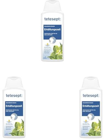 tetesept · Erkältungszeit Duschgel · Bringt Spürbare Erleichterung in der Erkältungzeit · Mit Eukalyptusöl & Kampfer · Intensiver Duft Durch Natürliche Wirkstoffe · pH-neutral (Packung mit 3)