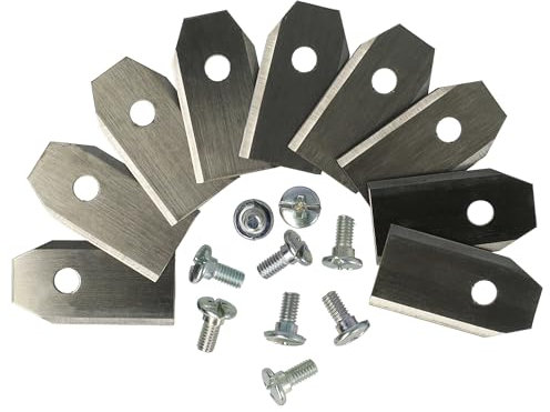 vhbw 9X Ersatz-Messer kompatibel mit Cramer AIC4000, AIC3000, RM1000, AIC6000, AIC2000, AIC10000 Rasenmäher - Ersatzklinge Silber, Stahl