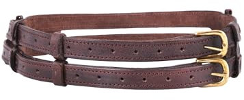 Ulfberth - Doppelter Ledergürtel - Wikinger Gürtel aus Leder - Mittelalter Doppelgürtel - Unisex, Used-Look, LARP, Reenactment, Pirat (Braun)