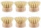 Spülbürste 6-teilig Ersatzkopf für Spülbürste 5,1x5,1 cm Ersatzkopf für Sisal-Geschirrbürste runder Ersatzkopf für Geschirrreinigungsbürste aus Holz für Topf Pfanne