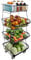 CROWNSHOP Vegetable Rack 4 Tier 40X30X80cm on Wheels Vegetable Storage Rack Kitchen Storage Cart for kitchens Bedroom Bathroom(4rd floor)