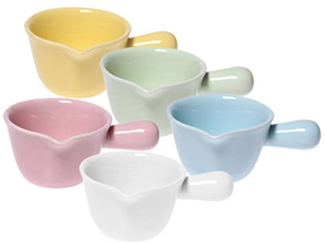 Keramik-Milchkännchen, 5-teilig, Keramik-Milchbecher, Sojasaucenschalen, Steak-/Saftkübel, Behälter, Mini-Krug, Espressokanne, Zuckerausgießer, Porzellan-Sauciere, Milchmesstopf, Soßen-Sauciere, Sirup
