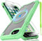 for iPhone 6/7/8,SE2,SE3 Case, Translucent Matte Back with Magsafe Magnetic Slim Shockproof Protective Case with Lanyard Strap and 2*9H Tempered Glass Screen Protector Phone Cover 4.7-inch-Green