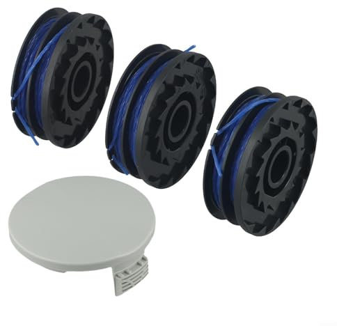 Lot de 4 bobines de fil de rechange pour débroussailleuse RAC123 5132002671 compatible avec RLT4027 RLT5027 RLT6030 RLT4125 RLT5127 RLT6130 - Ligne en nylon flexible - Installation facile