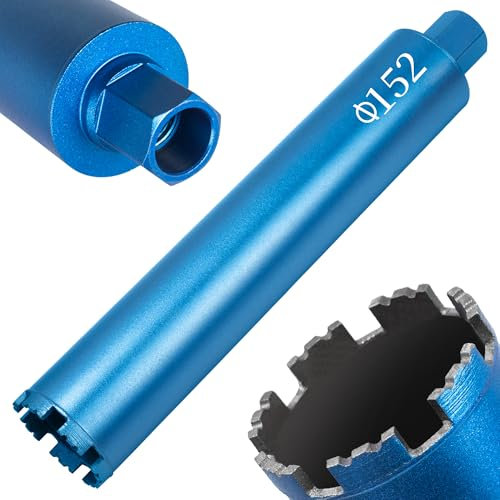 Couronne de Forage Diamantée Ø152 mm,1 ¼ UNC,Longueur Disponible 400 mm,Scie Cloche Diamant avec Segments Soudés au Laser,Foret Diamant pour Carotteuse pour Béton,Maçonnerie,Pierre,Granit