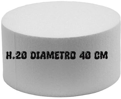 Base ronde en polystyrène pour gâteau design, 40 cm, diamètre x 20 cm, blanc
