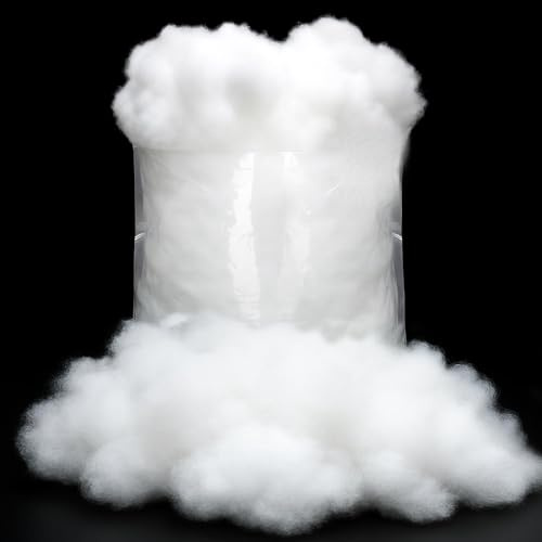 QZYL 6 OZ Fake Snow, Fluffy Cotton Snow for Christmas Village, Vacuum Packaged Artificial Snow Fluff Faux Snow for Craft, White Christmas Mantel Decor Xmas Tree Decorations Home Indoor