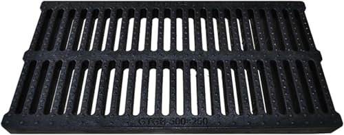 LoiYtrd Dekorative Durchbrochene Gitterroste Einstellbare Garten Drainage Cover Kit for Fallrohr Drainage schwarz perforierte Boden Gitterplatte Verstopfungssicheres Abflusssystem(60 * 40 * 5Cm)