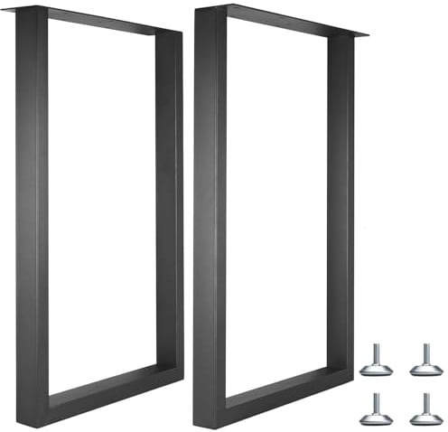 TOOSOAR Piedi per sgabello in ferro quadrato, 28 x 40 cm, supporto per mobili robusti per sedia/panca/banco