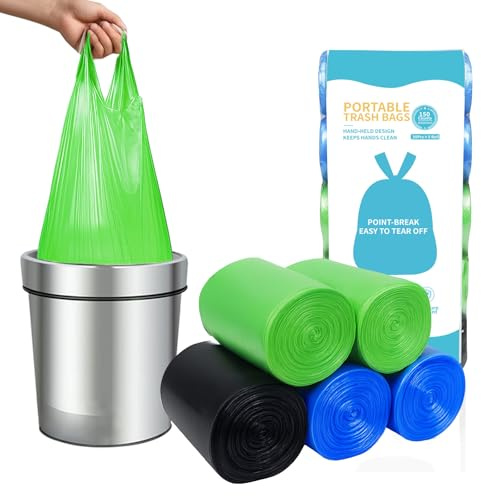 MakMeFre 150 Sacs Poubelles 15L 45x50cm colorés Ultra-Résistants | Sacs poubelle de cuisine hauts renforcés et étanches
